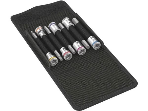 Wera 8740 B HF 1, Støpselsett, 3/8", Metrisk, 7 hoder, 4,5,6,7,8,9,10 mm