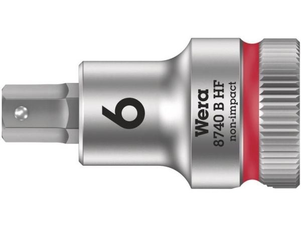 Wera 05003035001, Stikkontakt, 3/8", Metrisk, 1 hoder, 6 mm, Kromvanadiumstål