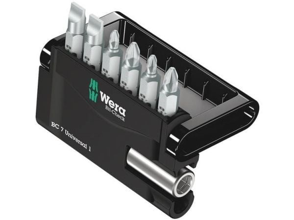 Wera 05135810001, 6 stykker, Philips, PZ 1, PZ 2, 1x 1/4"x50 mm 1x PZ 1x25 mm 1x PZ 2x25 mm 1x PH 2x25 mm 1x TX 15x25 mm 1x TX 20x25 mm 1x TX 25x25 mm