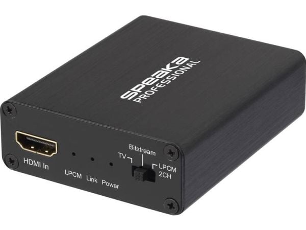 SpeaKa Professional Audio ekstraktor SP-AE-H/TC-04v2 [HDMI - HDMI, Toslink, 3,5 mm, Cinch] 3840 x 2160 piksler (SP-6710864)