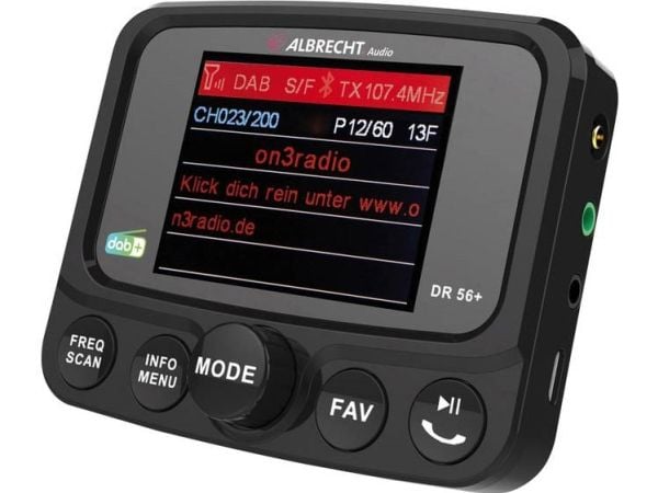 Albrecht DR 56+ DAB+, Bil, Digital, DAB, DAB+, FM, 87,6 - 107,9 MHz, 174 - 240 MHz, TFT
