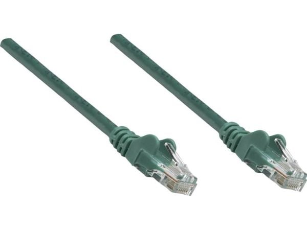 Intellinet Network Patch Cable, Cat5e, 1.5m, Green, CCA, U/UTP, PVC, RJ45, Gold Plated Contacts, Snagless, Booted, Lifetime Warranty, Polybag - Kob...