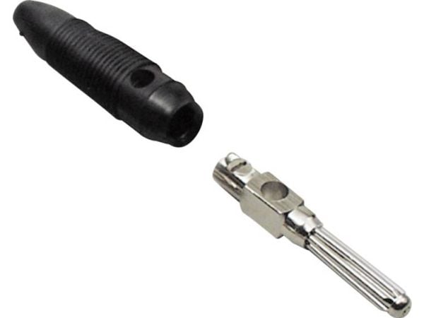 TRU COMPONENTS bananstikk Bananstikk, rett stift-diameter: 4 mm svart (100 stk.)