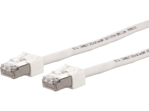 METZ CONNECT Ultraflex500 - Koblingskabel - RJ-45 (hann) til RJ-45 (hann) - 1 m - SFTP - CAT 6 - med støvel, halogenfri - hvit