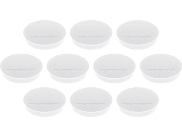 Magnetoplan 1664200, Whiteboard-magnet, Hvit, 0,7 kg, 30 mm, 8 mm, 10 stykker