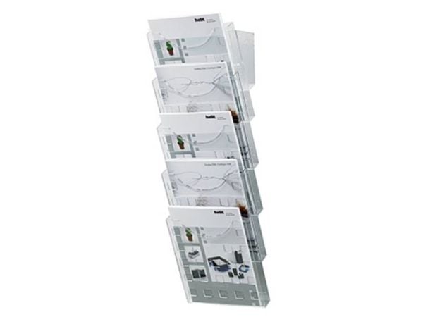 Esiteteline Helit setti H6103102 DIN A4 5 kpl lasi kirkas + seinäteline