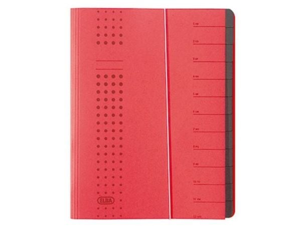 ELBA chic organiser, A4 röd, fack 1-12, kartong (42496 RO) (42496 RO)