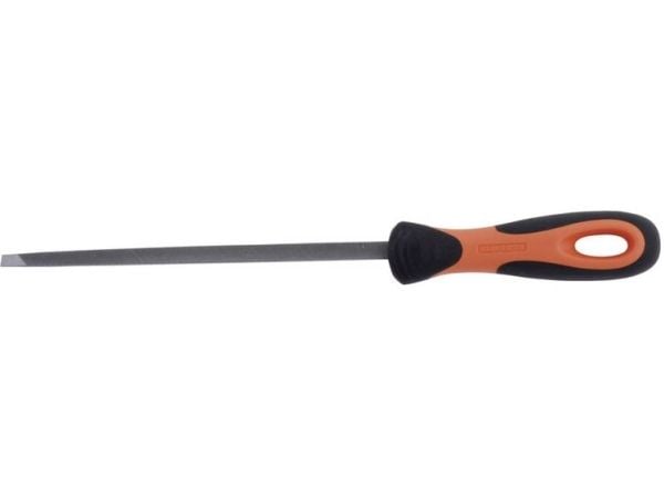 Bahco ERGO 4-186-04-2-2, Fil, Trekant-fil, 2. kutt, Sort, Oransje, 10 cm, 6 mm