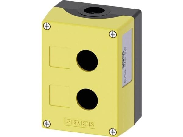 SIEMENS Enclosure til command devices 22 mm, rund, Hus; plastik, Top; Grå, 2 command punkter plastik, Uddybning til etiketter, Ikke udstyret