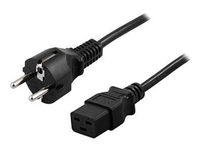 DELTACO DEL-109T - Virtajohto - CEE 7/7 (uros) suoraan IEC 60320 C19 suoraan - AC 250 V - 16 A - 2 m - musta