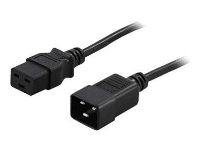 DELTACO DEL-112NA - Jatkojohto virtakaapelille - IEC 60320 C19 - IEC 60320 C20 - AC 250 V - 16 A - 2 m - suora liitin - musta