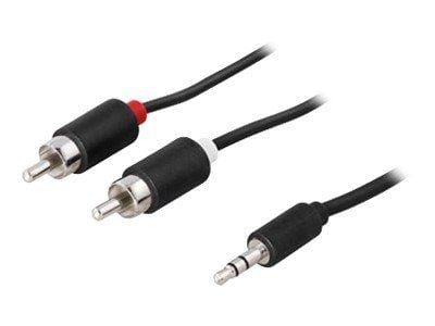 DELTACO - Lydkabel - RCA hann til mini-phone stereo 3.5 mm hann - 50 cm - svart