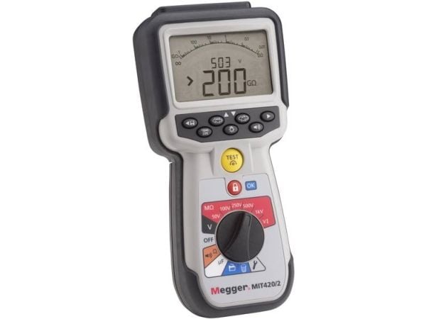 Megger MIT420/2 Eristysmittari 50 V, 100 V, 250 V, 500 V, 1000 V 200 GΩ Megger MIT420/2 Eristysmittari 50 V, 100 V, 250 V, 500 V, 1000 V 200 GΩ