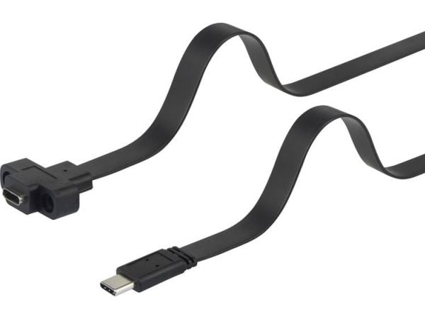 Renkforce RF-3415026, 0,5 m, USB C, USB C, USB 3.2 Gen 2 (3.1 Gen 2), 10000 Mbit/s, Sort