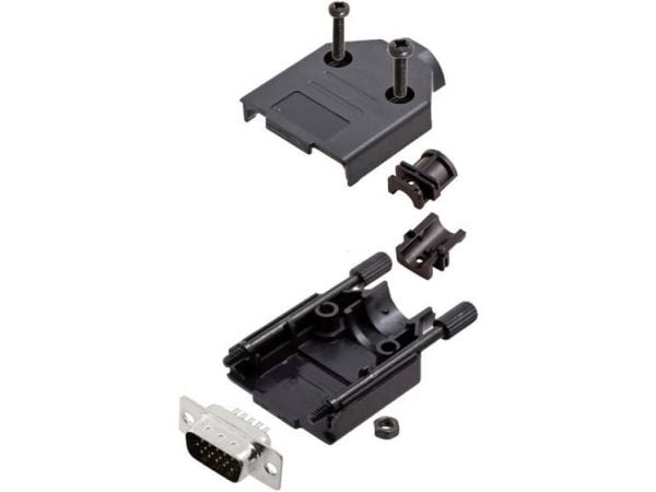 Amphenol L17DTPK-P-09+L717HDE15P D-SUB-nastapäätesarja 180° Napojen lukumäärä: 15 Juotospää 1 kpl