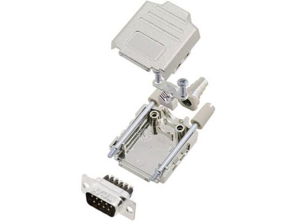 Amphenol L17DPPK09-M+L717DE09PST D-SUB stiftlistesett 180°, poltall: 9, skruer, 1 stk