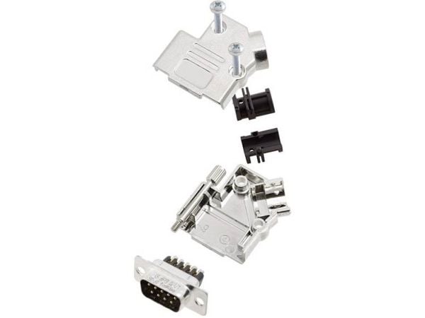 Amphenol L17D45PK-M-15+L717DA15PST D-SUB urosliitinsarja 45° Navat: 15 Ruuvit 1 kpl