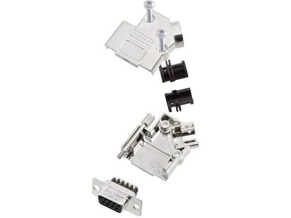 Amphenol D-SUB innføringsliste-sett 45°, poltall 15, skruer 1 stk L17D45PK-M-15+L77DA15SST