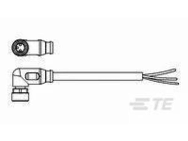 TE Connectivity 1-2273009-3 Sensor-/Aktor-Steckverbinder konfektioniert M8 Buchse gewinkelt 5 m