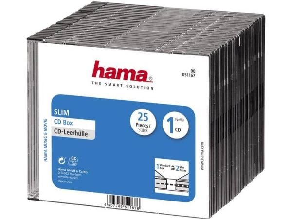 Hama - Tynn CD-oppbevaringseske - svart (en pakke 25)