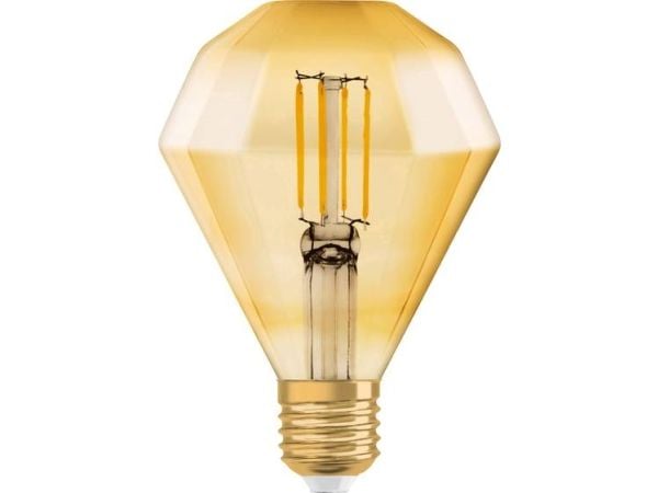 OSRAM Vintage 1906 - LED hehkulamppu - timantin muotoinen - E27 - 4,5 W (40 W vastaava) - luokka E - lämmin mukavuusvalo - 2500 K - kultainen
