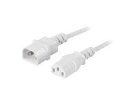 DELTACO DEL-113V - Virtajohto - virta IEC 60320 C13 - IEC 60320 C14 - AC 250 V - 2 m - valkoinen