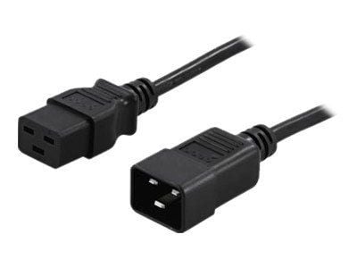 DELTACO - Jatkojohto sähköjohdolle - IEC 60320 C19 - IEC 60320 C20 - AC 250 V - 16 A - 1 m - suora liitin - musta
