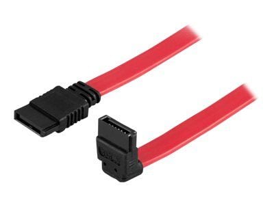 DELTACO SATA-05A-K - SATA/SAS-kabel - SATA (hunn) til SATA (hunn) - 50 cm - nedvinklet kontakt, rett kontakt - rød