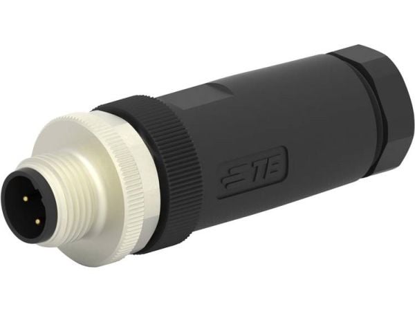 TE Connectivity T4111402041-000 Sensor, ställdonskontakt, M12 Kontakt, rak Polnummer (RJ): 4 1 st