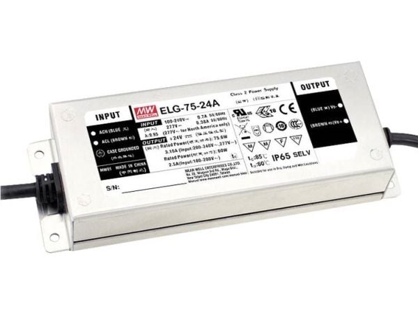 MEAN WELL ELG-75-12-3Y, 75 W, IP20, 100 - 305 V, 5 A, 12 V, 63 mm