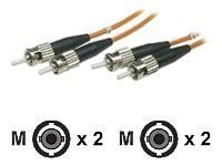 DELTACO - Nettverkskabel - ST multi-mode (hann) til ST multi-mode (hann) - 10 m. - fiberoptisk