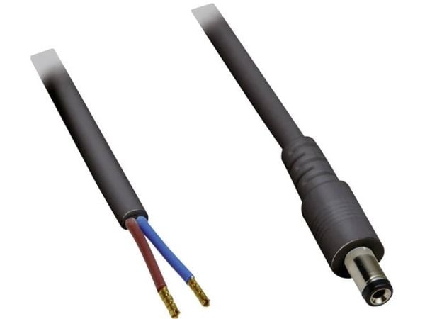 TRU COMPONENTS tilkoblingskabel lav spenning, 5.50 mm / 2.10 mm, 0.50 m, 1 stk