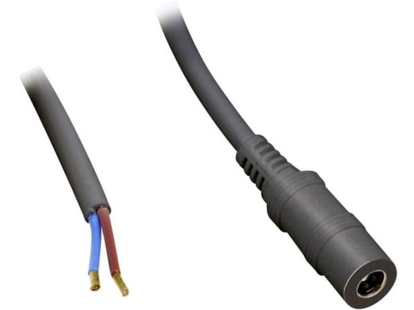TRU COMPONENTS Pienjänniteliitäntäkaapeli Pienjänniteliitäntä - avoin pää 5,50 mm 2,50 mm 0,50 m 1 kpl 1 kpl