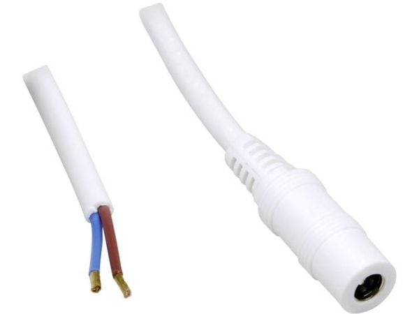 Conrad TC-2511324, Pienjännitekaapeli, Valkoinen, 0.5 mm², 1 m