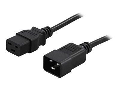 DELTACO DEL-112PA - Jatkojohto verkkovirralle - IEC 60320 C19 - IEC 60320 C20 - AC 250 V - 16 A - 3 m - suora liitin - musta