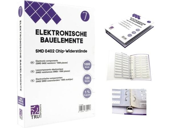 TRU COMPONENTS TC-6869400 TC-6869400 Lajitelma-albumi SMD 0402 0,625 W 1 % 1000 osaa