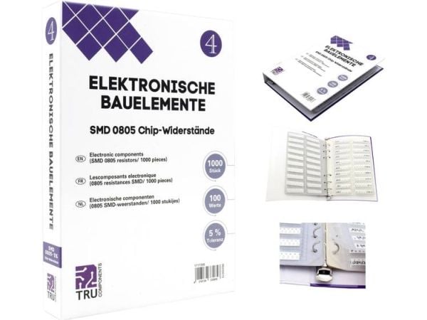 TRU COMPONENTS TC-6869424 TC-6869424 Lajitelma-albumi SMD 0805 0,125 W 5 % 1000 kappaletta