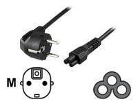 DELTACO DEL-109GA - Johdinsarja - CEE 7/7 (han) vinklet til IEC 60320 C5 lige - AC 250 V - 2.5 A - 5 m - lajitelma