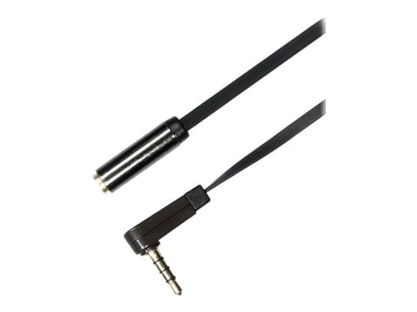 DELTACO AUD-121 - Lydkabel - mini-phone stereo 3.5 mm hann til mini-phone stereo 3.5 mm hann - 1 m - svart - 90° kontakt