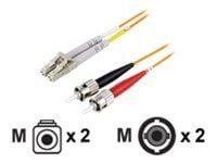 DELTACO - Verkkokaapeli - LC multimode (uros) - ST multimode (uros) - 2 m. - valokuitu