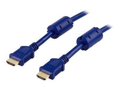 DELTACO HDMI-1020B - HDMI-kaapeli Ethernet - HDMI han til HDMI han - 2 m - blå