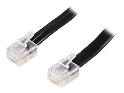 DELTACO - Telefonkabel - RJ-12 (hann) til RJ-12 (hann) - 5 m - svart