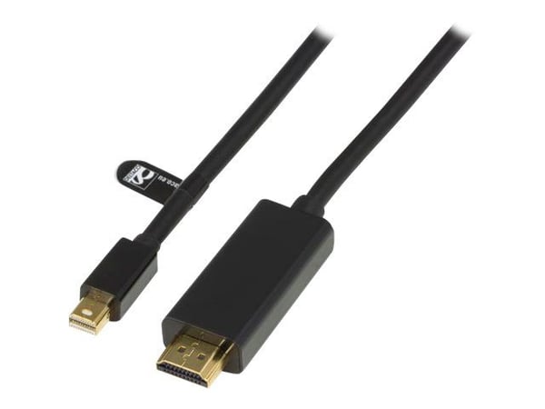 DELTACO DP-HDMI204 - Adapterkabel - Mini DisplayPort hann til HDMI hann - 2 m - svart