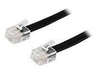 DELTACO DEL-160B - Telefonkabel - RJ-12 (hann) til RJ-12 (hann) - 3 m - svart