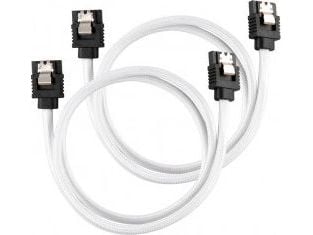 CORSAIR - SATA-kabel - Serial ATA 150/300/600 - SATA (hane) rak, låst till SATA (hane) rak, låst - 60 cm - vit (paket om 2)