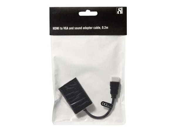 DELTACO HDMI-VGA7 - Videokonverter - HDMI - VGA - svart