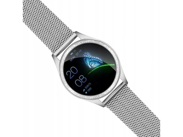 Oro Smart Crystal älykello, hopea, kiiltävä kehys