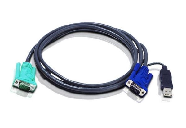 ATEN 2L-5202U - Tangentbords-/video-/muskabel - USB, HD-15 (VGA) (hane) till USB, HD-15 (VGA) (hane) - 1.8 m - för KVM on the NET CS1708, CS1716; M...