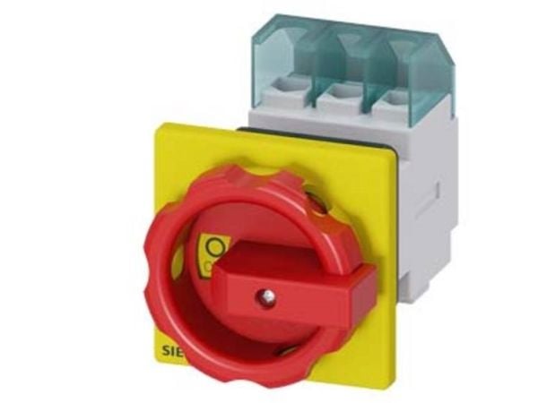 Siemens 0-1 3P 32A nokkakytkin sisäänrakennettu keltainen/punainen IP65 (3LD2254-0TK53)