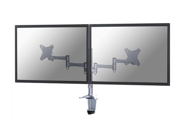 Neomounts FPMA-D1330D - Monteringssett - full bevegelse - for 2 LCD-skjermer - sølv - skjermstørrelse: 10"-27" - klemmemonterbar, malje, skrivebord...